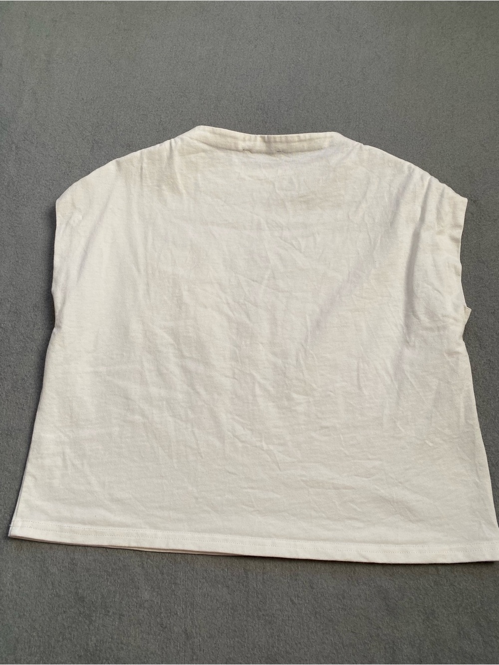 J Crew Mock Neck Sleeveless Womens Medium White Cropped ***FLAW - Picture 3 of 8